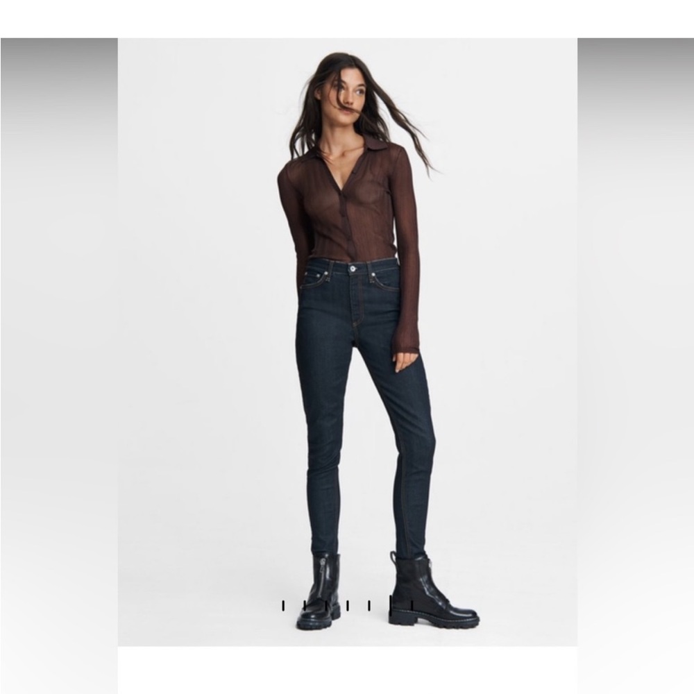 High-Rise Dark Wash Skinny Jeans - Women